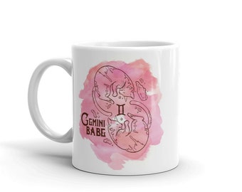 Gemini Coffee Mug, Gemini, Astrology Gifts, Witchy Decor, Cat Mug