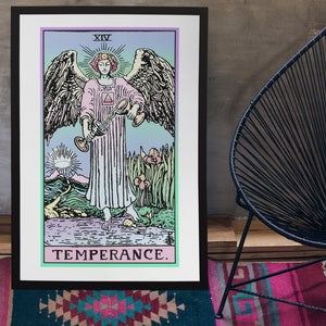 Templanza, Tarot, Tarot Print, Pastel, Arte sin marco