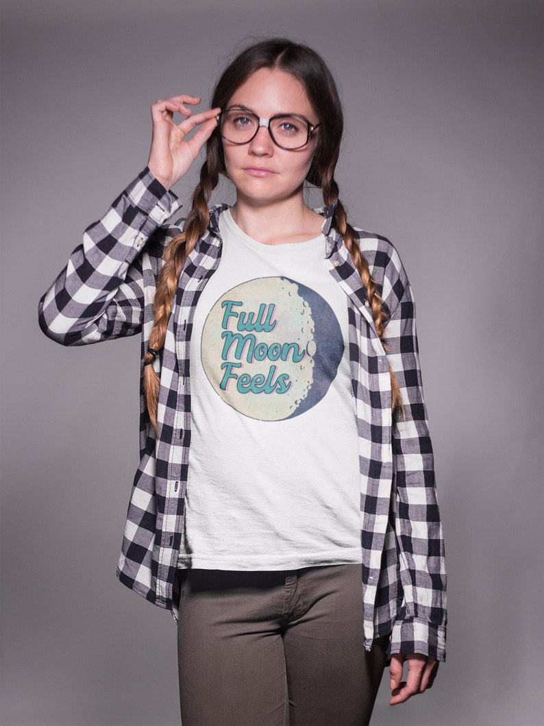 Full Moon Feels Shirt, Witchy Cotton Tee image 3
