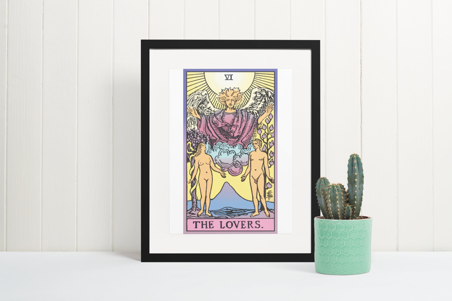 Framed The Lovers Tarot Card Tarot Print Tarot Poster Etsy