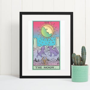 Ingelijst, Maanposter, Tarotprint, Maanfase