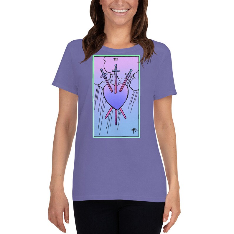 Witchy Shirt, Tarot Shirt, Witchy Clothing, Pagan Clothing, Three of Swords. image 8
