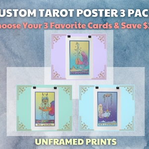 Wähle dein eigenes 3er Set ungerahmter Tarot Poster, 10 Off, Kostenloser Versand in US, Kunstdruck Dekor.