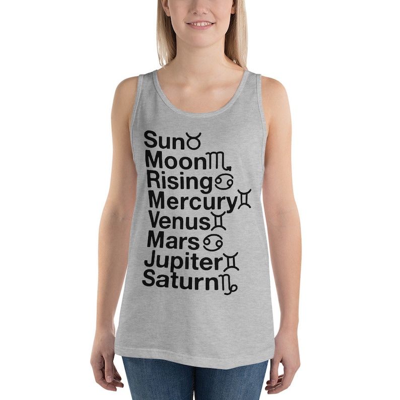 Carta natal, Carta de nacimiento, Camisa de astrología, Regalo personalizado, Carta de astrología Athletic Heather