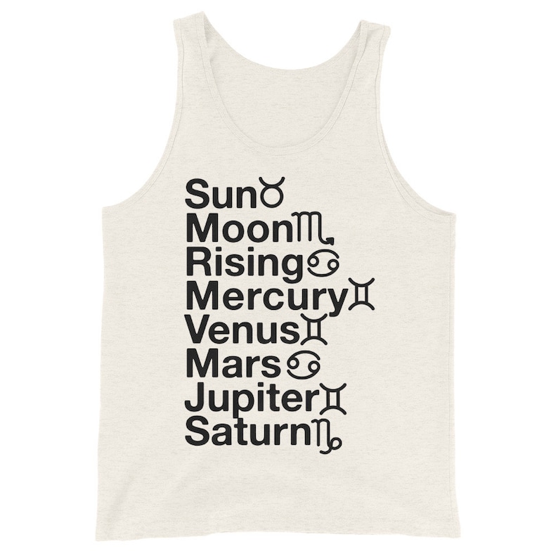 Carta natal, Carta de nacimiento, Camisa de astrología, Regalo personalizado, Carta de astrología Oatmeal Triblend