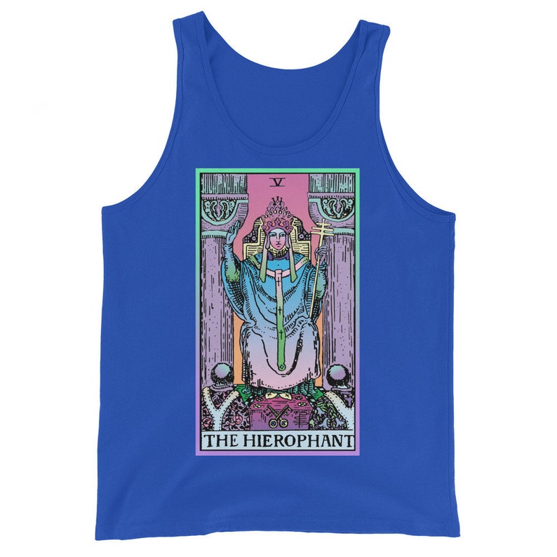 The Hierophant, Yoga Tank Top, Workout Tank, Tarot Clothing, UNISEX FIT True Royal