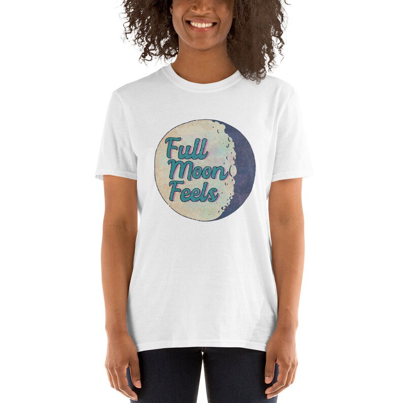Full Moon Feels Shirt, Witchy Cotton Tee image 7