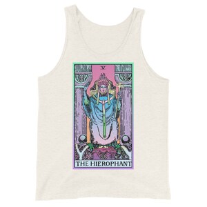 The Hierophant, Yoga Tank Top, Workout Tank, Tarot Clothing, UNISEX FIT Oatmeal Triblend