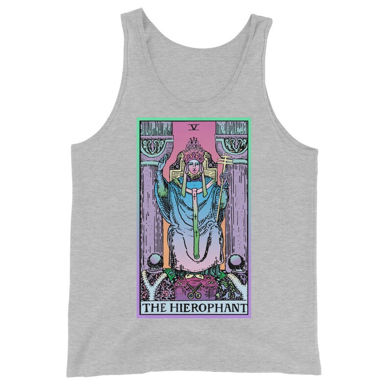 The Hierophant, Yoga Tank Top, Workout Tank, Tarot Clothing, UNISEX FIT Athletic Heather