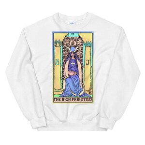Haute Prêtresse Tarot Chemise Pull Witchy Vêtements White
