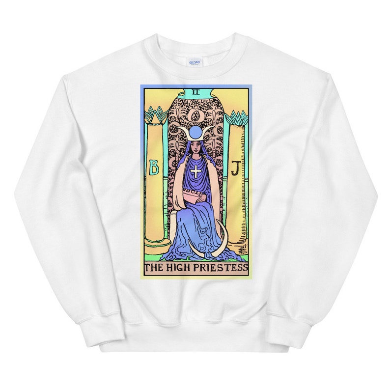 Haute Prêtresse Tarot Chemise Pull Witchy Vêtements White