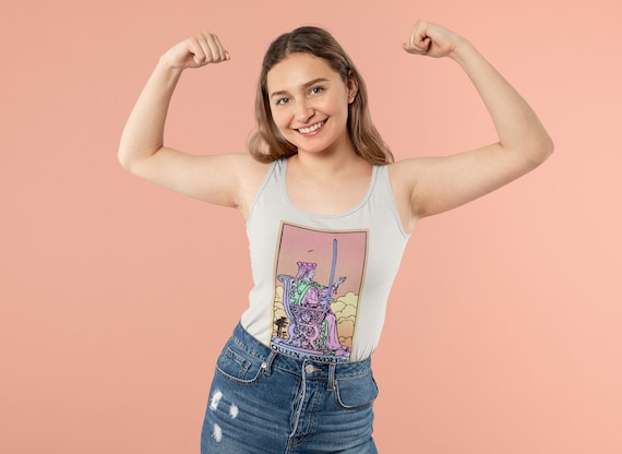 Queen of Swords, Yoga Tank Top, Witchy Shirt, Tarot Shirt