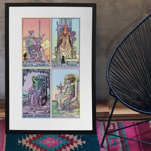 Tarot Queens, Tarot Poster, Witchy Poster, Feminist Poster, Unframed