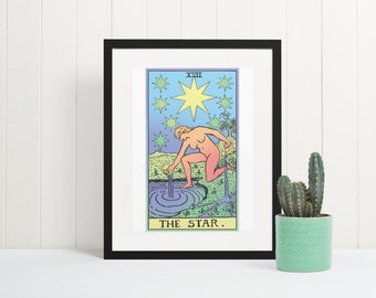 Framed, The Star, Tarot Print, Tarot Card, Celestial Art