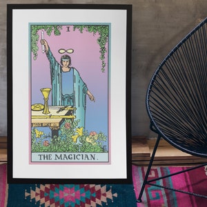 De goochelaar, Tarot print, Tarot decor, Witchy poster, ingelijste.