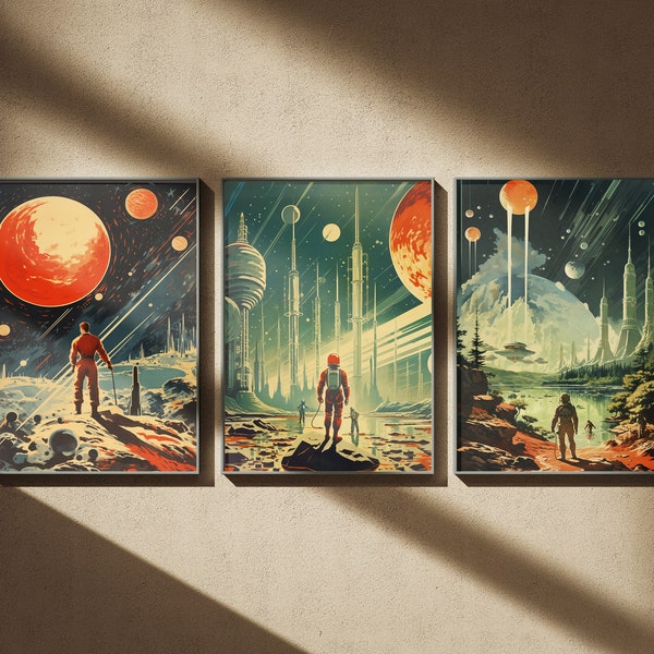 Russian Propaganda Style Sciencefiction 3 Poster Bundle