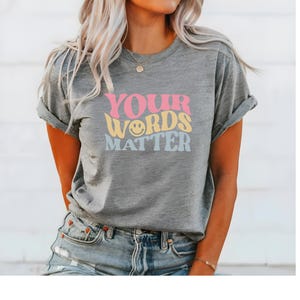 Camiseta de patología del habla, camiseta retro SLP, camisa de palabras importantes, camisa de patólogo del habla, regalo de patólogo del lenguaje del habla, regalo para SLP