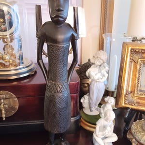 Hand Carved African Figure Ebony Wood Home Decor Wood Carving Statue Figure 4.8 (15)