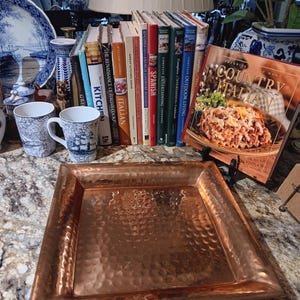 Hammered Copper Tray Serving Tray French Country Cottage Decor Farmhouse Decor Copper Kitchen France Cottage Decor