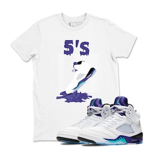 Shoe Dripping Shirts To Match Jordans 5 Grape 2025, Jordan 5 Grape Sneaker Match Shirts, Motion 5s Tshirts, Jordan 5 Grape