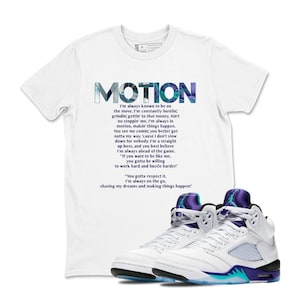 Motion Shirts To Match Jordans 5 Grape 2025, Jordan 5 Grape Sneaker Match Shirts, Motion 5s Tshirts, Jordan 5 Grape