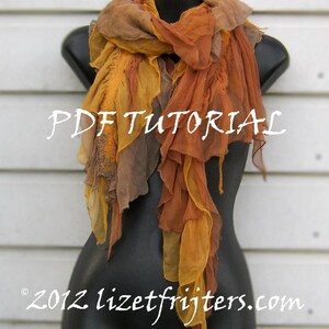 Instant Download PDF Feltmaking tutorial  ENGLISH ONLY - Nuno Felted Scarf - Seaweed - How to Make It Yourself