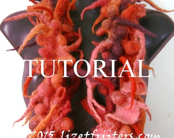 Shibori Felting Tutorial Pattern  ENGLISH ONLY Shibori Felt Boa Scarf PDF - Instant Download