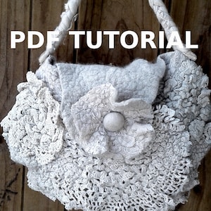 Vintage Felt Bag TUTORIAL with Doilies -  ENGLISH ONLY - How to Feltmaking pdf