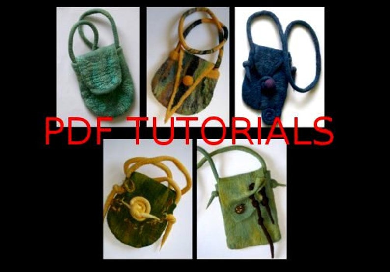 Instant Download Ebook ENGLISH ONLY Gorgeous Little Bags PDF Make Your Own Felt Bags Feltmaking Tutorial image 1