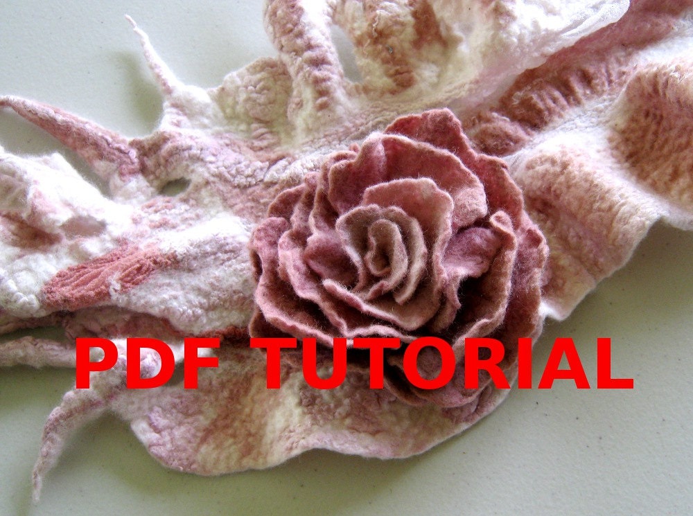 Nuno Mask Pattern Nuno Felt PDF Tutorial Pattern ENGLISH ONLY Wet Felted Scarflette With ...