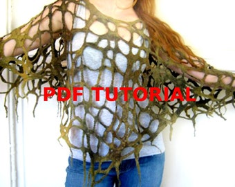 Freeform Lace Felt PDF Tutorial Pattern  ENGLISH ONLY  - Instant Download  Experienced Feltmakers