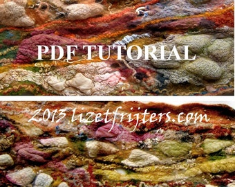 Hodgepodge Nuno Felted Textured Reversible Scarf PDF Tutorial Pattern  ENGLISH ONLY  - Wet Felted  Instant Download