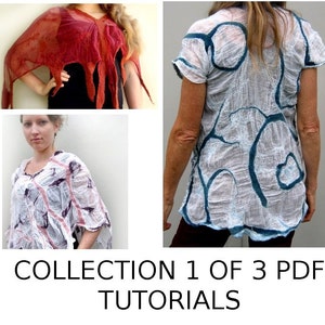 Collection 1 of 3 PDF Nuno Felting Tutorials  ENGLISH ONLY  Patterns Easy Feltmaking Instructions Instant download