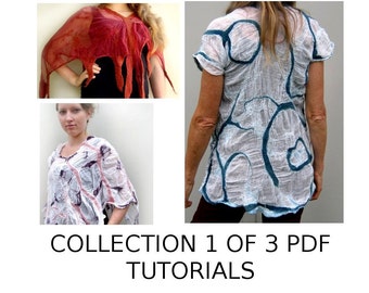 Collection 1 of 3 PDF Nuno Felting Tutorials  ENGLISH ONLY  Patterns Easy Feltmaking Instructions Instant download