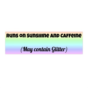 Adesivo de para-choque Sunshine and Caffeine, Adesivo de para-choque engraçado, Adesivo de novidade, Humor relacionável