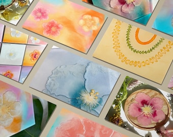 Art floral hawaïen de carte postale | postale de voyage d'Hawaï | postale de voyage aux Etats-Unis | Île