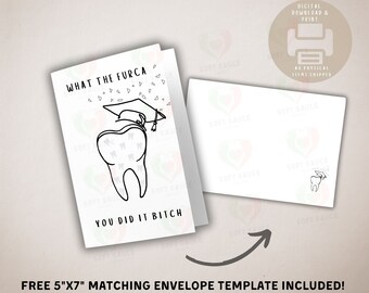 Regalo de graduación de higienista dental, Tarjeta de higienista dental, Regalos divertidos para graduados de escuela dental, Tarjeta de felicitación de dentista, Tarjeta de dentista
