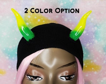 MADE to ORDER 2 COLOR Custom Mega Horn Beanie