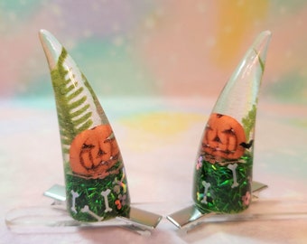 Pumpkin Patch Small Oni Horn Clip on Made to Order