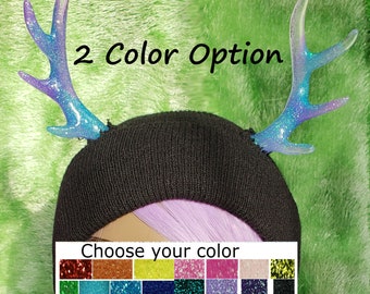 MADE TO ORDER 2 Color Option Antler Beanie