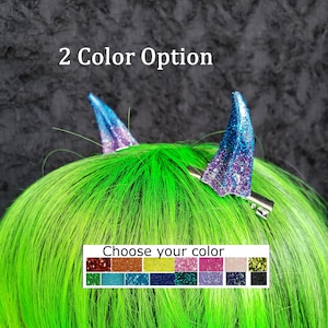 MADE TO ORDER Clip On Horns 2 color option Pick your colors