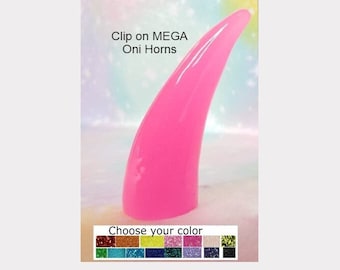 MADE To ORDER Clip on MEGA Oni Horns 1 color option Pick your color