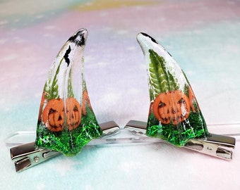 Made to Order Pumpkin Patch Horn Hair clip