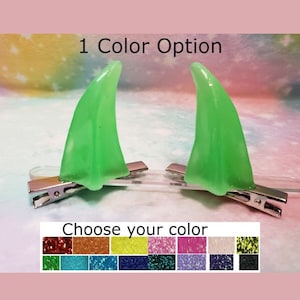 MADE TO ORDER Clip On Horns 1 color option Pick your color image 1