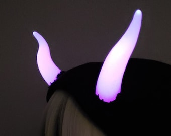 MADE to ORDER GLOW In the Dark Custom color Curly Horn Beanie