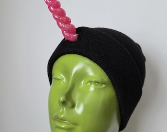 Ready to Ship Large Glitter Pink UNICORN beanie