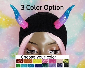 MADE to ORDER 3 COLOR Custom Mega Horn Beanie