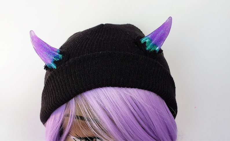 MADE to ORDER 2 COLOR Custom Horn Beanie image 3