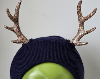 Ready To Ship Rose Gold Antler Beanie
