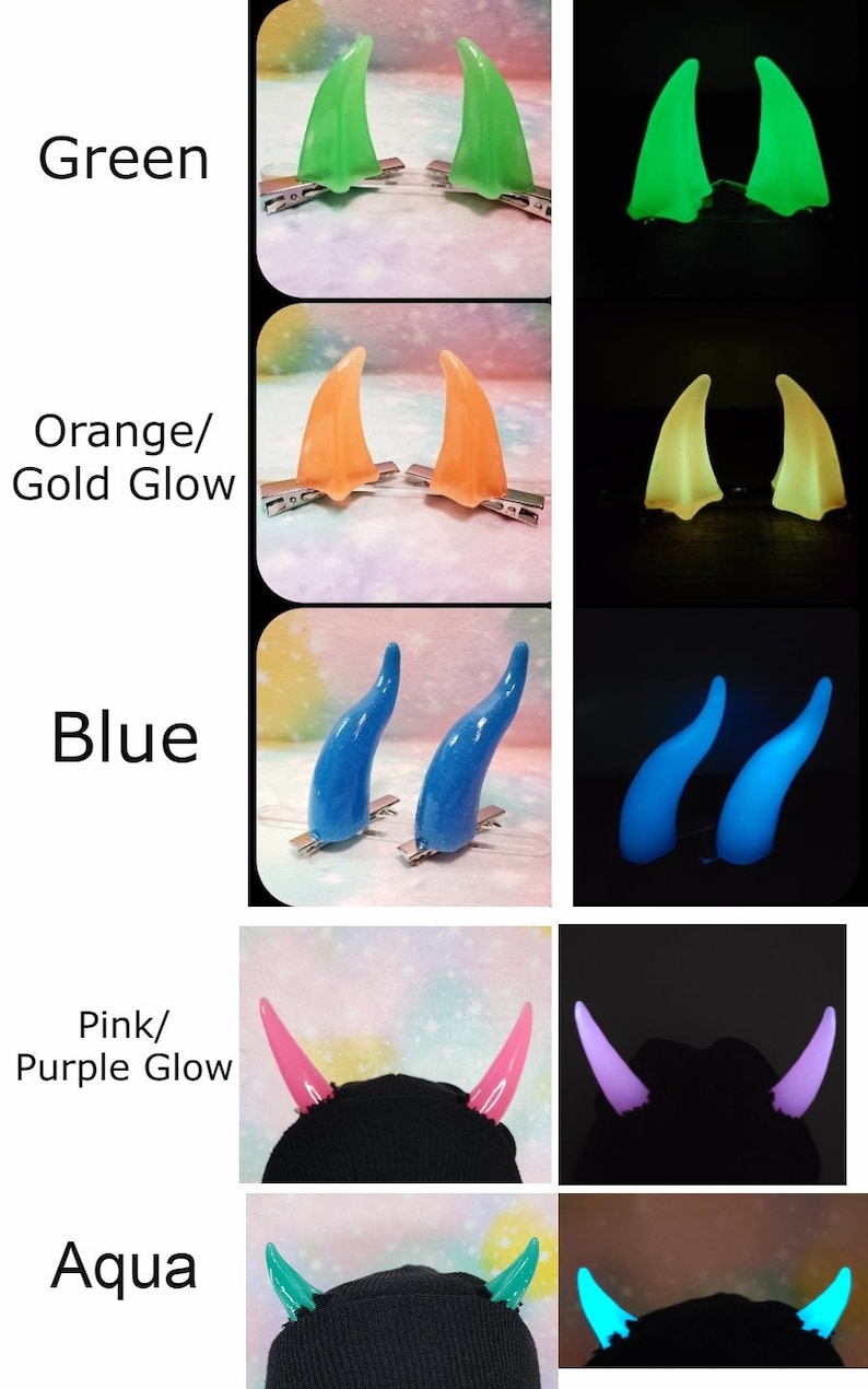 MADE TO ORDER Clip On Horns 1 color option Pick your color image 8